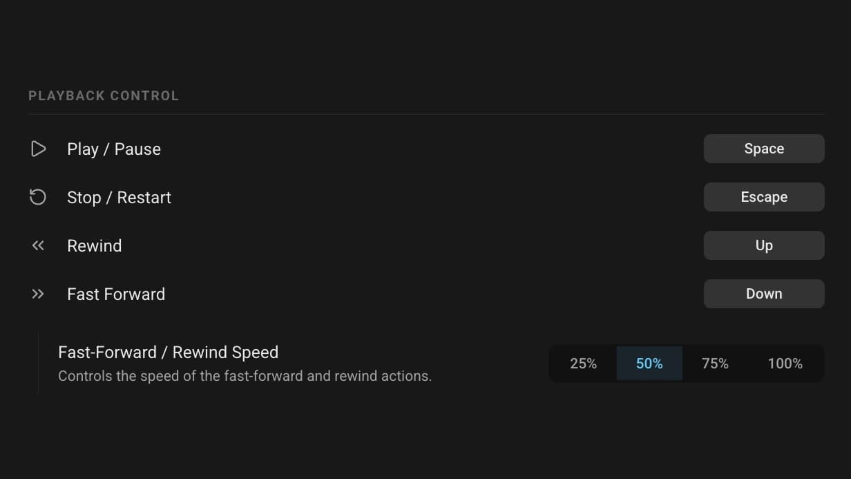 Adjustable Fast Forward and Rewind Speed